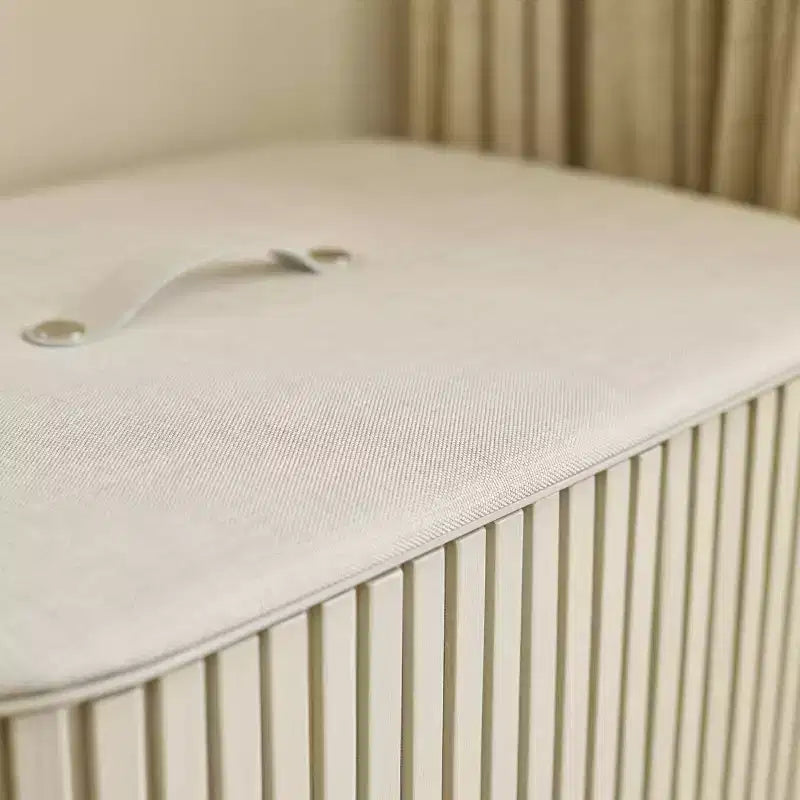 Cesto per la separazione della biancheria Tota Luxe 90L in bambù e tessuto ecru