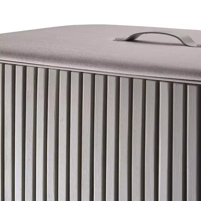 Cesto per la separazione della biancheria Tota Luxe 90L in bambù e tessuto ecru