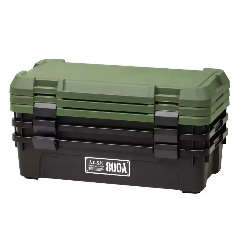 Tough Trunk 800AX Contenitore per stoccaggio impilabile, resistente, multiuso, verde nero