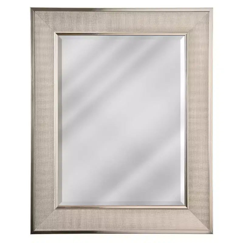 Specchio da bagno e da parete di design da 18"x24" in nichel spazzolato