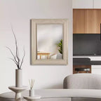 Specchio da bagno e da parete di design da 18"x24" in nichel spazzolato