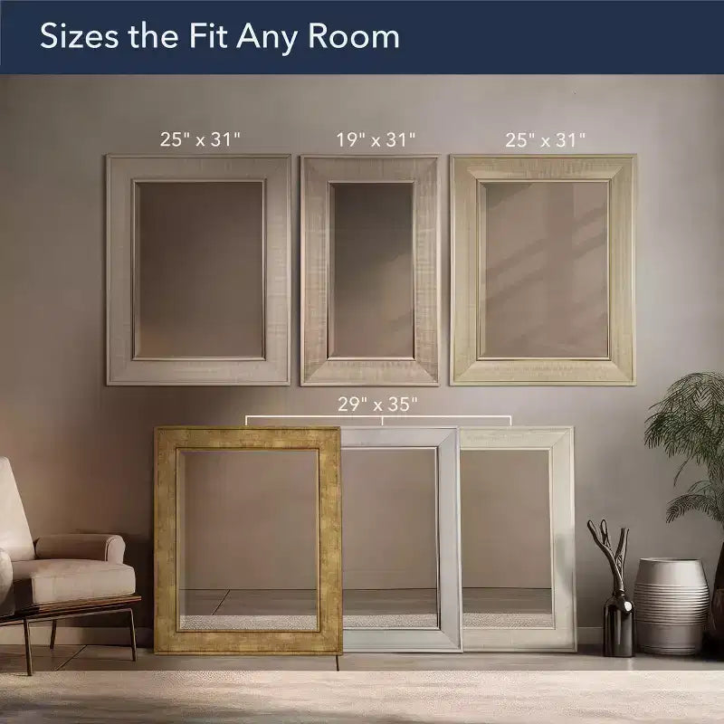 Specchio da bagno e da parete di design da 18"x24" in nichel spazzolato