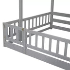 Letto a castello per bambini Twin Over Full, struttura in legno con scalini e scivolo, sponde di sicurezza alte, robuste doghe di legno di supporto, non è necessario il materasso a molle