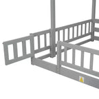 Letto a castello per bambini Twin Over Full, struttura in legno con scalini e scivolo, sponde di sicurezza alte, robuste doghe di legno di supporto, non è necessario il materasso a molle