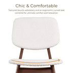 Sedie da Pranzo Aspen Grove Mid Century Modern in Bouclé e Noce