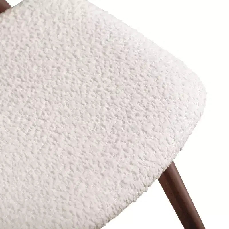 Sedie da Pranzo Aspen Grove Mid Century Modern in Bouclé e Noce