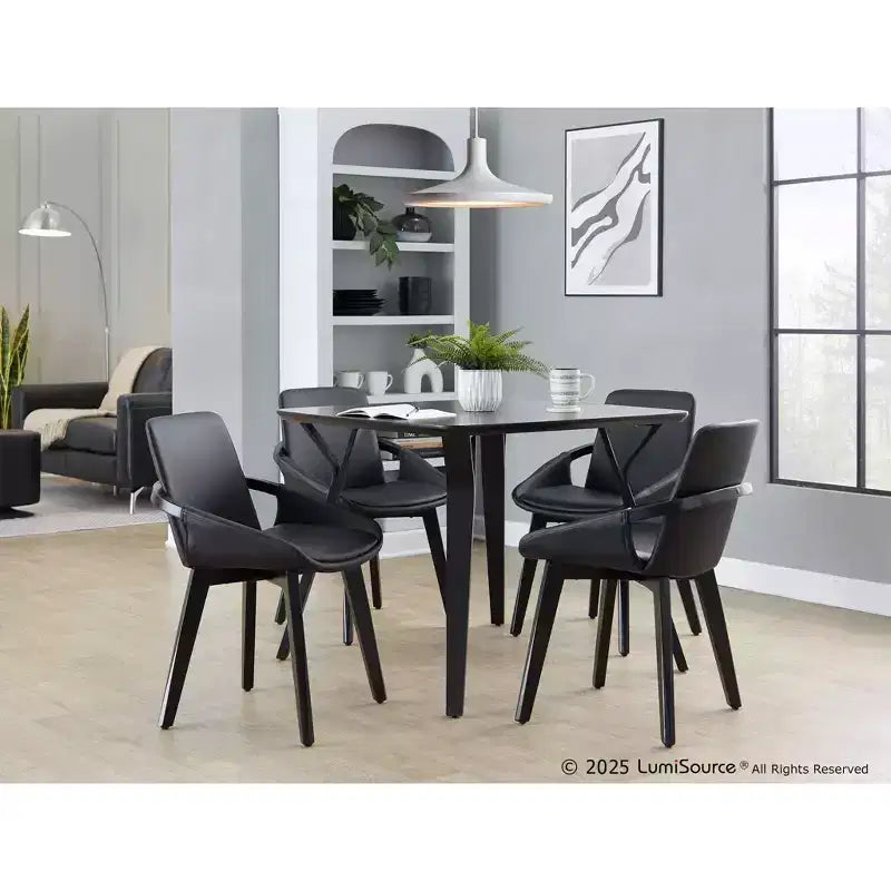 Sedia Cosmo bambù nero/PU nero
