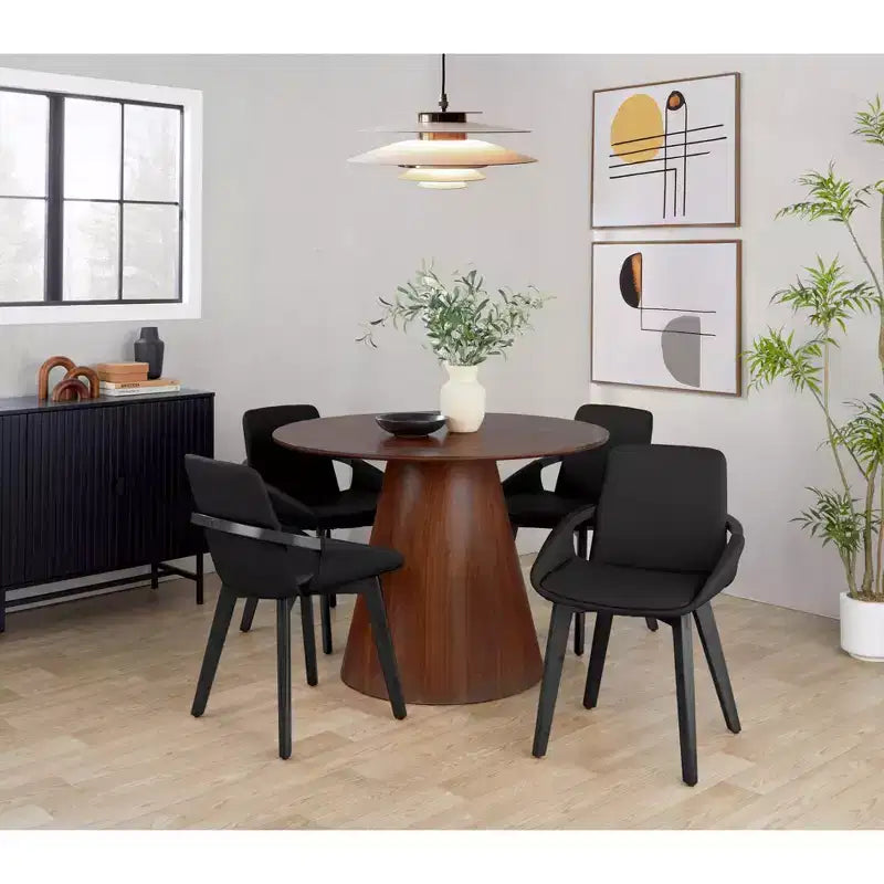 Sedia Cosmo bambù nero/PU nero