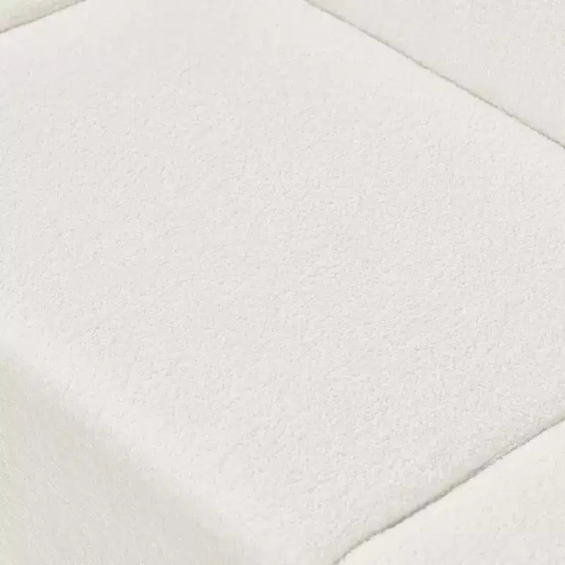 Divano componibile curvo a 4 posti a forma di L in bouclé Isolde Contemporary 104" Beige