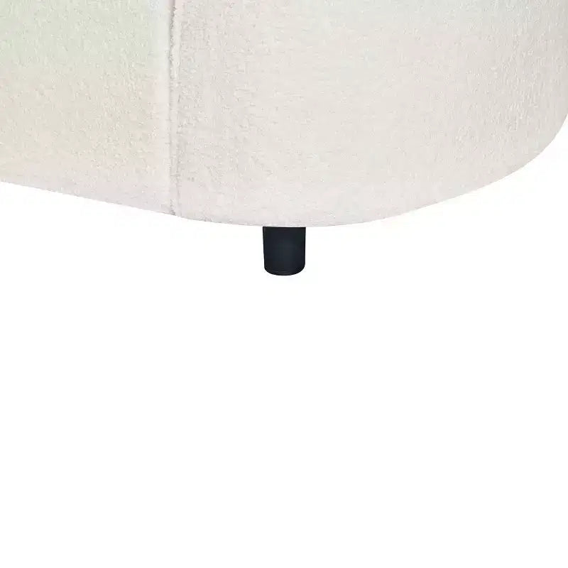 Divano componibile curvo a 4 posti a forma di L in bouclé Isolde Contemporary 104" Beige
