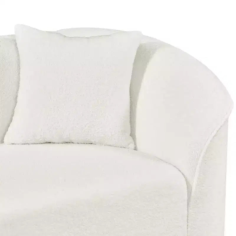 Divano componibile curvo a 4 posti a forma di L in bouclé Isolde Contemporary 104" Beige