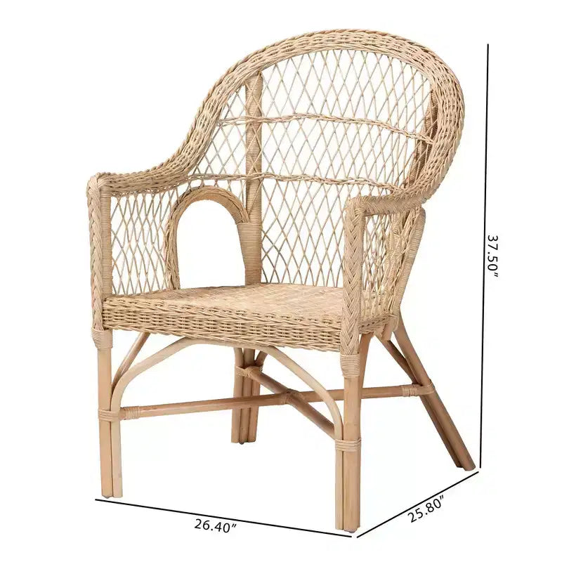 Sedia con braccioli Bali & Pari Zaira in Rattan Naturale