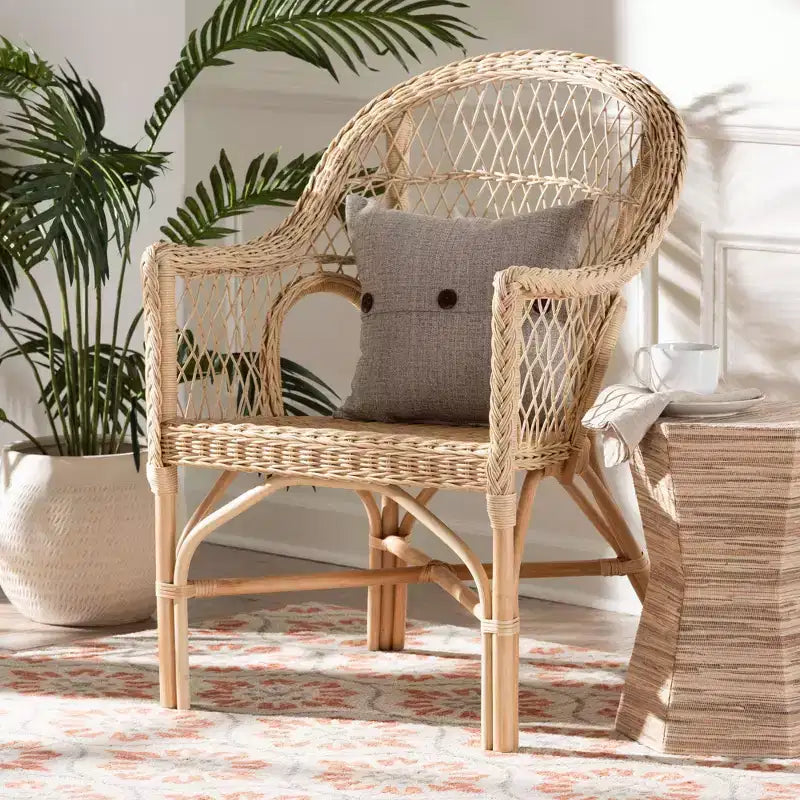 Sedia con braccioli Bali & Pari Zaira in Rattan Naturale