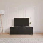 Mobile TV Trelisse per TV fino a 60", Nero, Consolle multimediale moderna con ante, Composito di legno