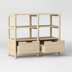 Libreria bassa Scandi 32" con cassetti portaoggetti Natural ™