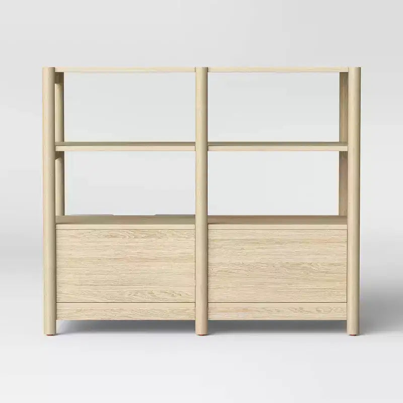 Libreria bassa Scandi 32" con cassetti portaoggetti Natural ™