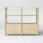 Libreria bassa Scandi 32" con cassetti portaoggetti Natural ™