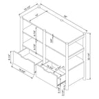 Libreria bassa Scandi 32" con cassetti portaoggetti Natural ™