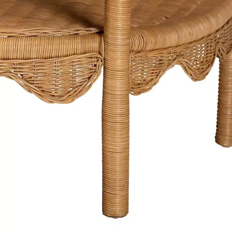 bali e pari Tavolo Consolle in Rattan Scallop Costa Paisley Chiaro ey