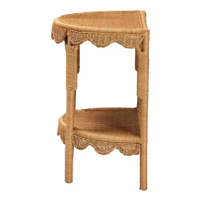 bali e pari Tavolo Consolle in Rattan Scallop Costa Paisley Chiaro ey