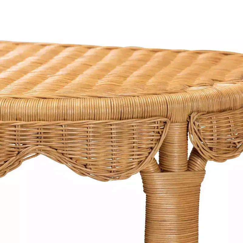 bali e pari Tavolo Consolle in Rattan Scallop Costa Paisley Chiaro ey