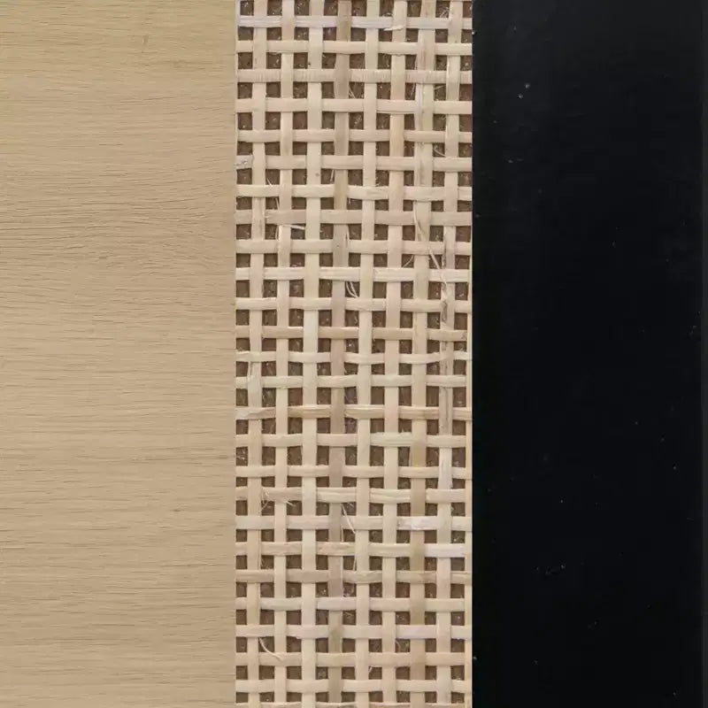 Andrew Mobiletto a 3 cassetti con accenti in rattan naturale e gambe in metallo Fascino bohémien Ampio spazio di archiviazione