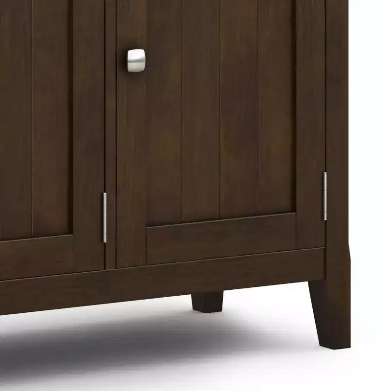 Mobile contenitore per ingresso Normandy marrone scuro, stile transizionale, 3 cassetti, struttura in pino