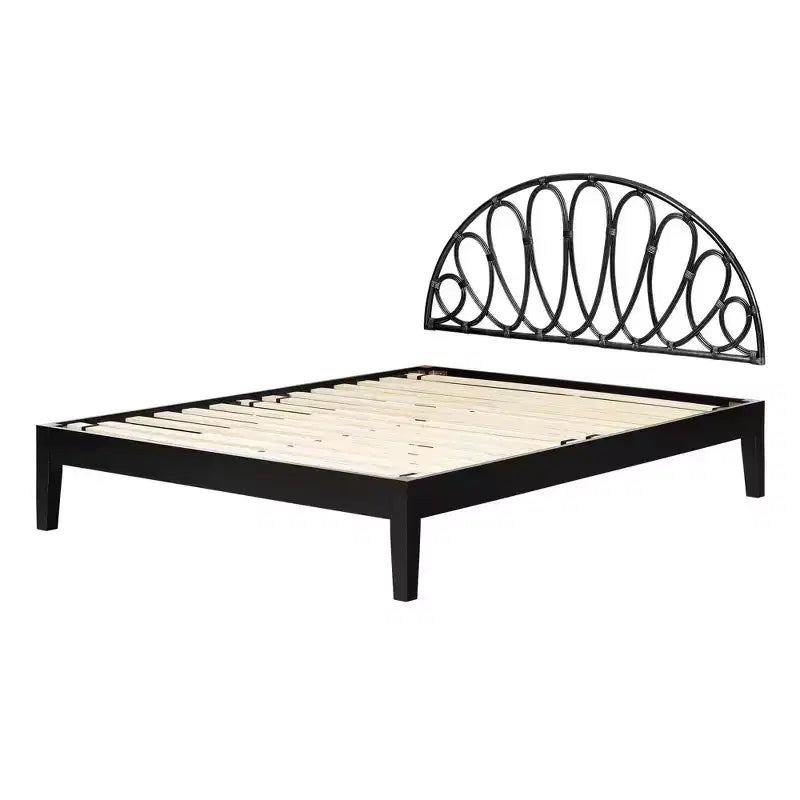Letto e testiera Queen Hoya Neri 82,5" H