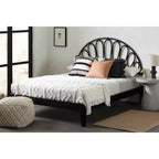 Letto e testiera Queen Hoya Neri 82,5" H