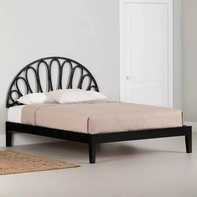 Letto e testiera Queen Hoya Neri 82,5" H