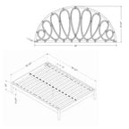 Letto e testiera Queen Hoya Neri 82,5" H