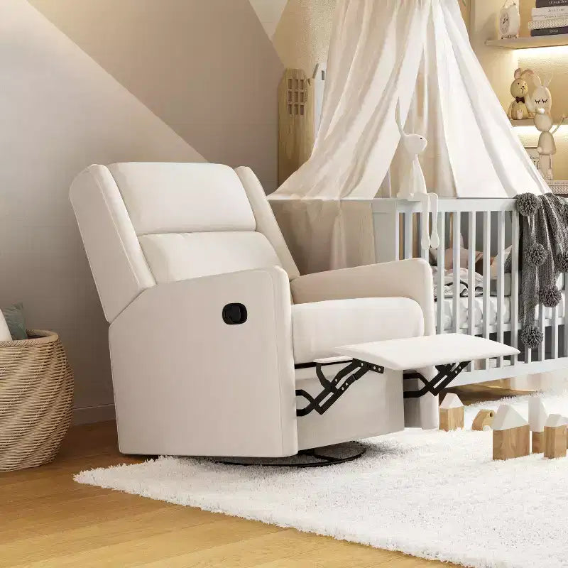 Poltrona Reclinabile Girevole a 360 Gradi Manuale Cash, Perfetta per Soggiorno, Camera da Letto o Cameretta