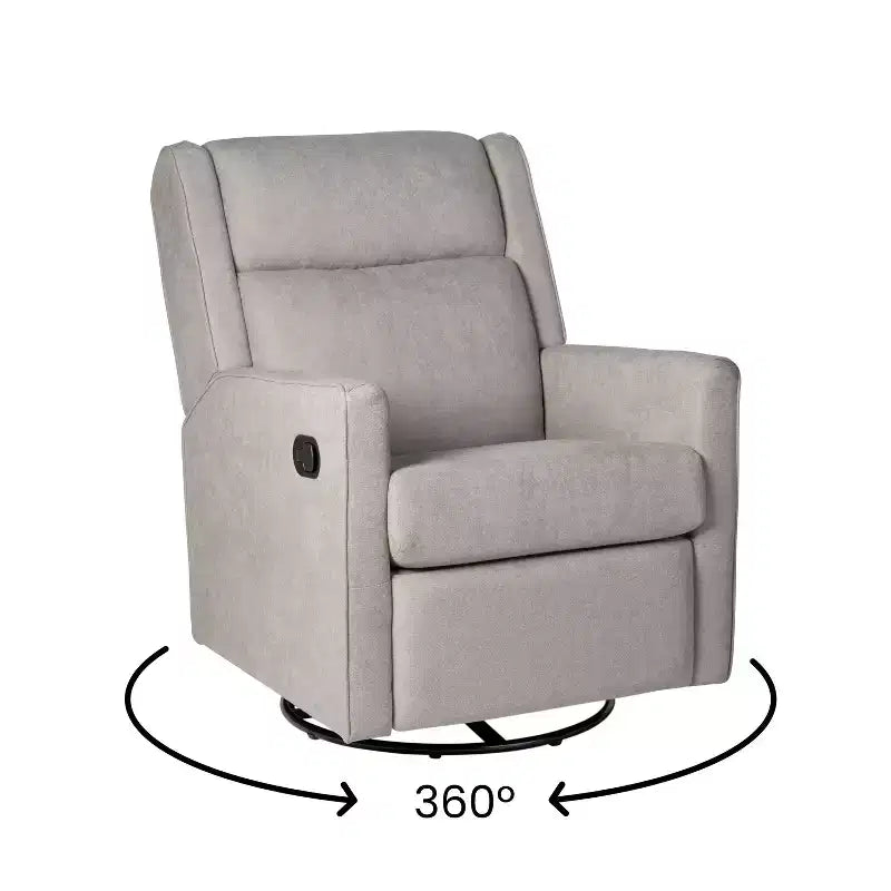 Poltrona Reclinabile Girevole a 360 Gradi Manuale Cash, Perfetta per Soggiorno, Camera da Letto o Cameretta