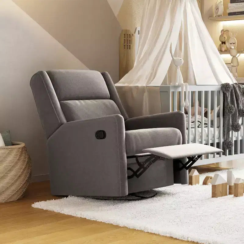 Poltrona Reclinabile Girevole a 360 Gradi Manuale Cash, Perfetta per Soggiorno, Camera da Letto o Cameretta
