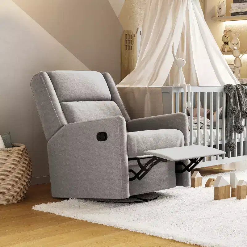 Poltrona Reclinabile Girevole a 360 Gradi Manuale Cash, Perfetta per Soggiorno, Camera da Letto o Cameretta