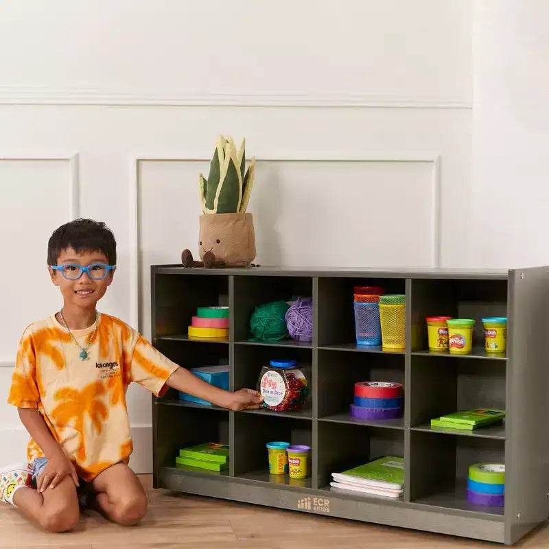 Mobile con 12 Scomparti a Vaschetta, 3x4, Arredo per Aula