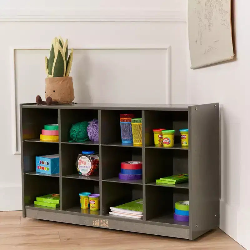 Mobile con 12 Scomparti a Vaschetta, 3x4, Arredo per Aula