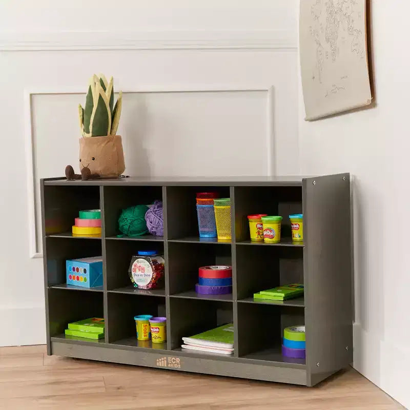Mobile con 12 Scomparti a Vaschetta, 3x4, Arredo per Aula