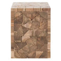 Forbes Teak Square Stool - FOX1007 - Medium Oak - Safavieh Couture