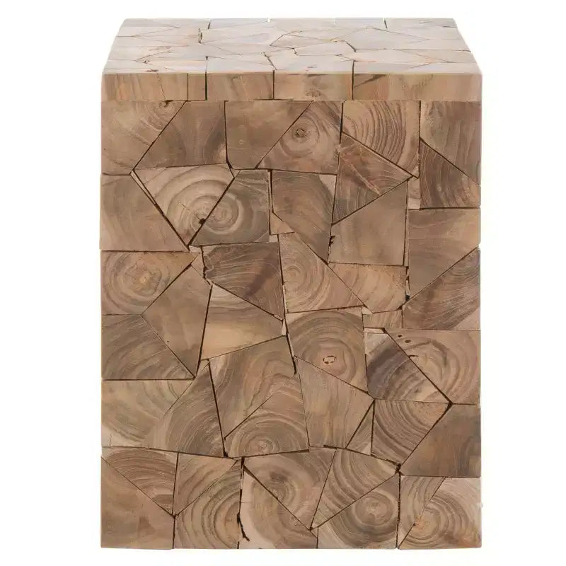 Sgabello quadrato in teak Forbes FOX1007 rovere medio