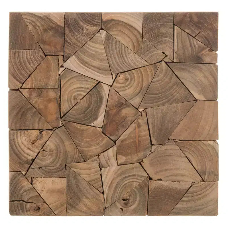 Sgabello quadrato in teak Forbes FOX1007 rovere medio