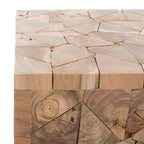Sgabello quadrato in teak Forbes FOX1007 rovere medio