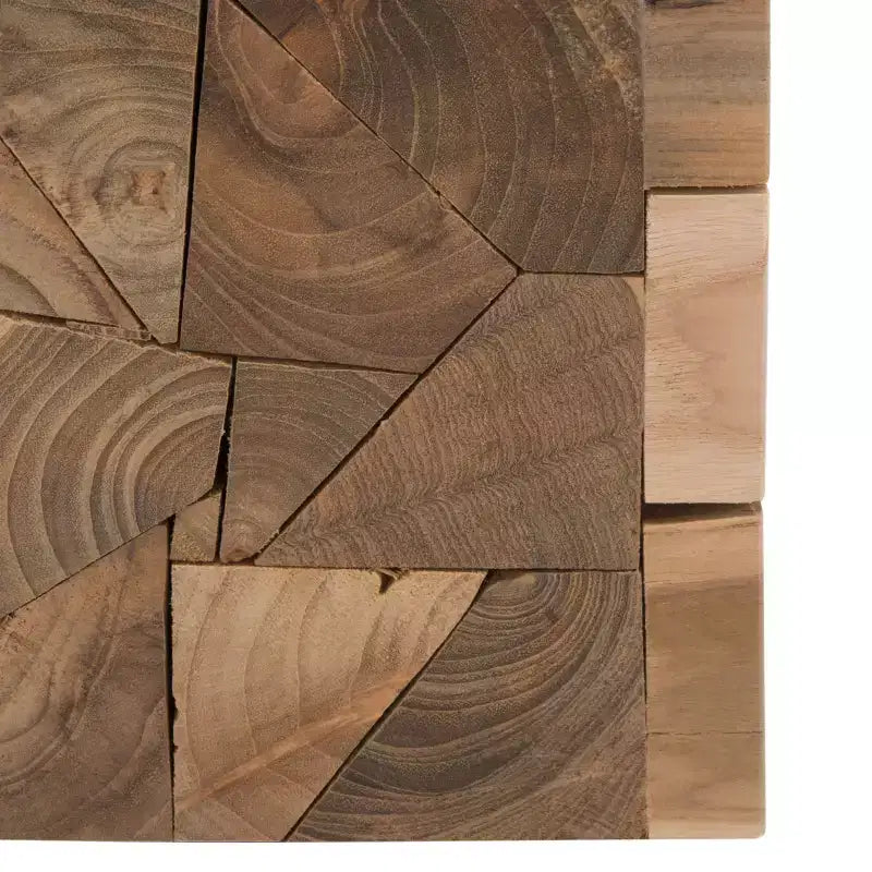 Sgabello quadrato in teak Forbes FOX1007 rovere medio