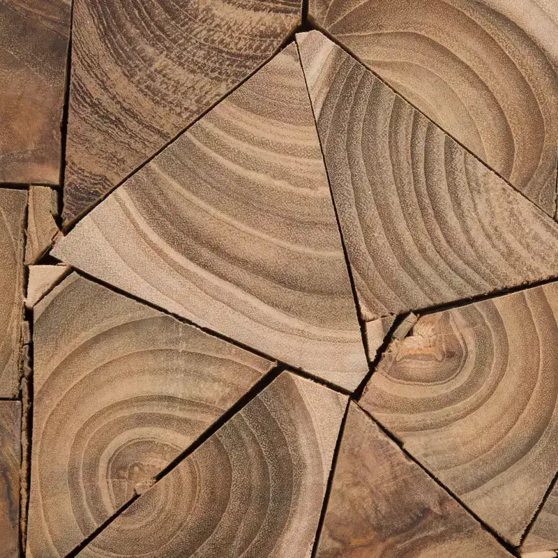 Sgabello quadrato in teak Forbes FOX1007 rovere medio
