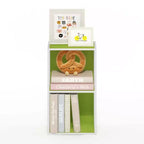 Scaffale Decorativo Aperto a 2 Ripiani, Tavolino da Notte, Tavolino da Divano, Contenitore, Libreria, Verde/Bianco