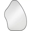 Noble Park Cavandish Rounded Curved Abstract Vanity Wall Mirror Modern Beveled Glass Matte Black Wood Frame 28 Wide for Bathroom