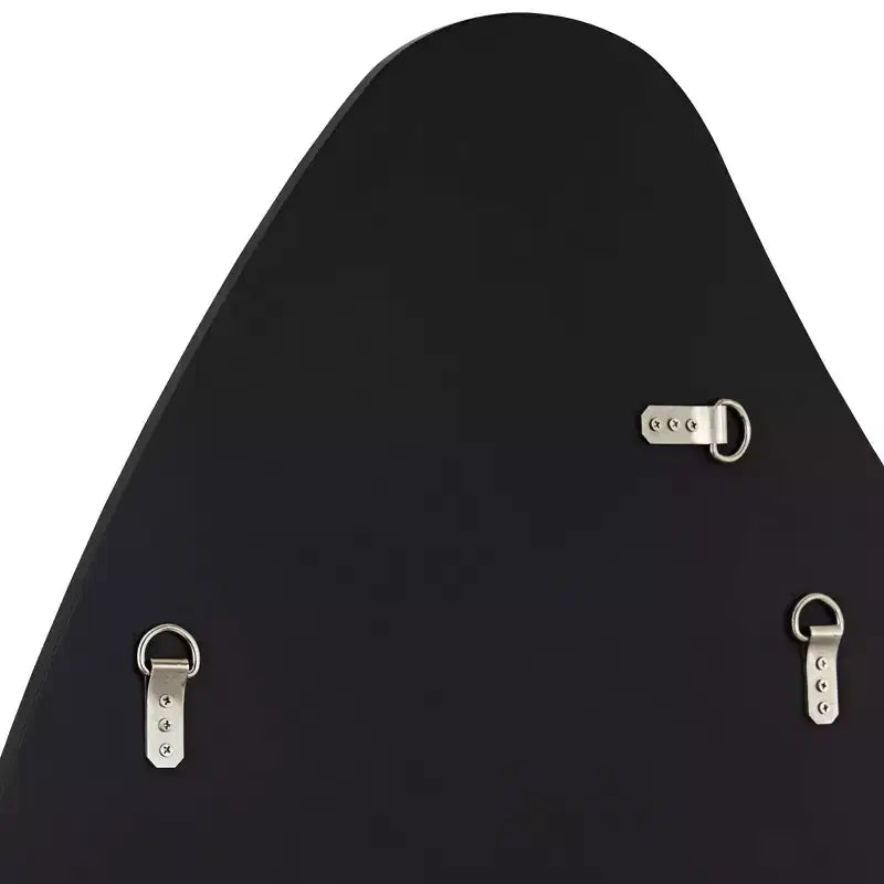 Cavandish Specchio da Parete Curvo Astratto Rotondo con Cornice in Legno Nero Opaco, Bordo Smussato, Moderno, 71 cm, per Bagno