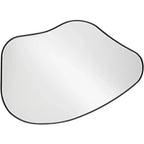 Cavandish Specchio da Parete Curvo Astratto Rotondo con Cornice in Legno Nero Opaco, Bordo Smussato, Moderno, 71 cm, per Bagno