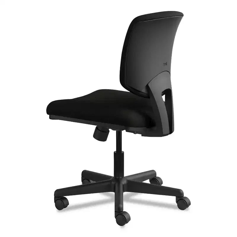 Sedia operativa in pelle serie Volt supporta fino a 113 kg, altezza seduta da 45,72 a 56,52 cm, nera