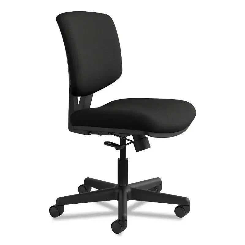Sedia operativa in pelle serie Volt supporta fino a 113 kg, altezza seduta da 45,72 a 56,52 cm, nera